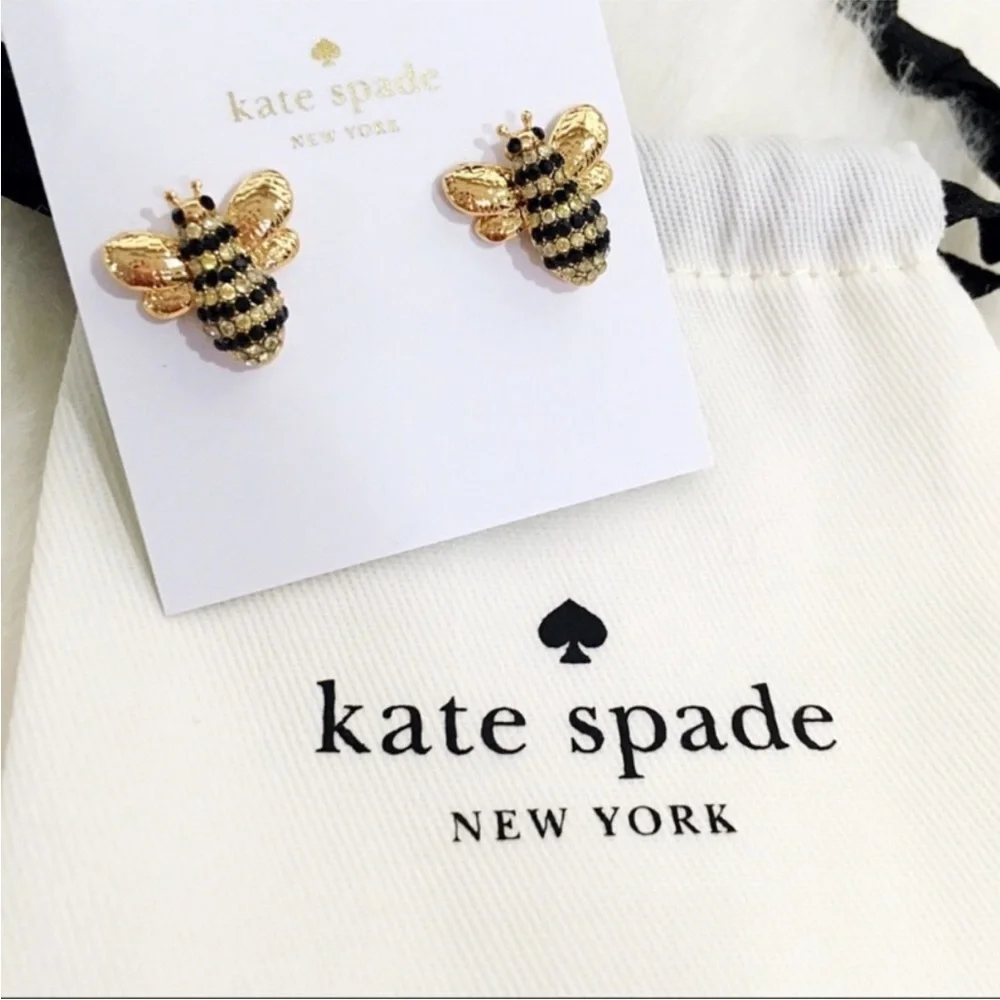 Kate Spade Picnic Perfect Pave Bee Stud Earrings
